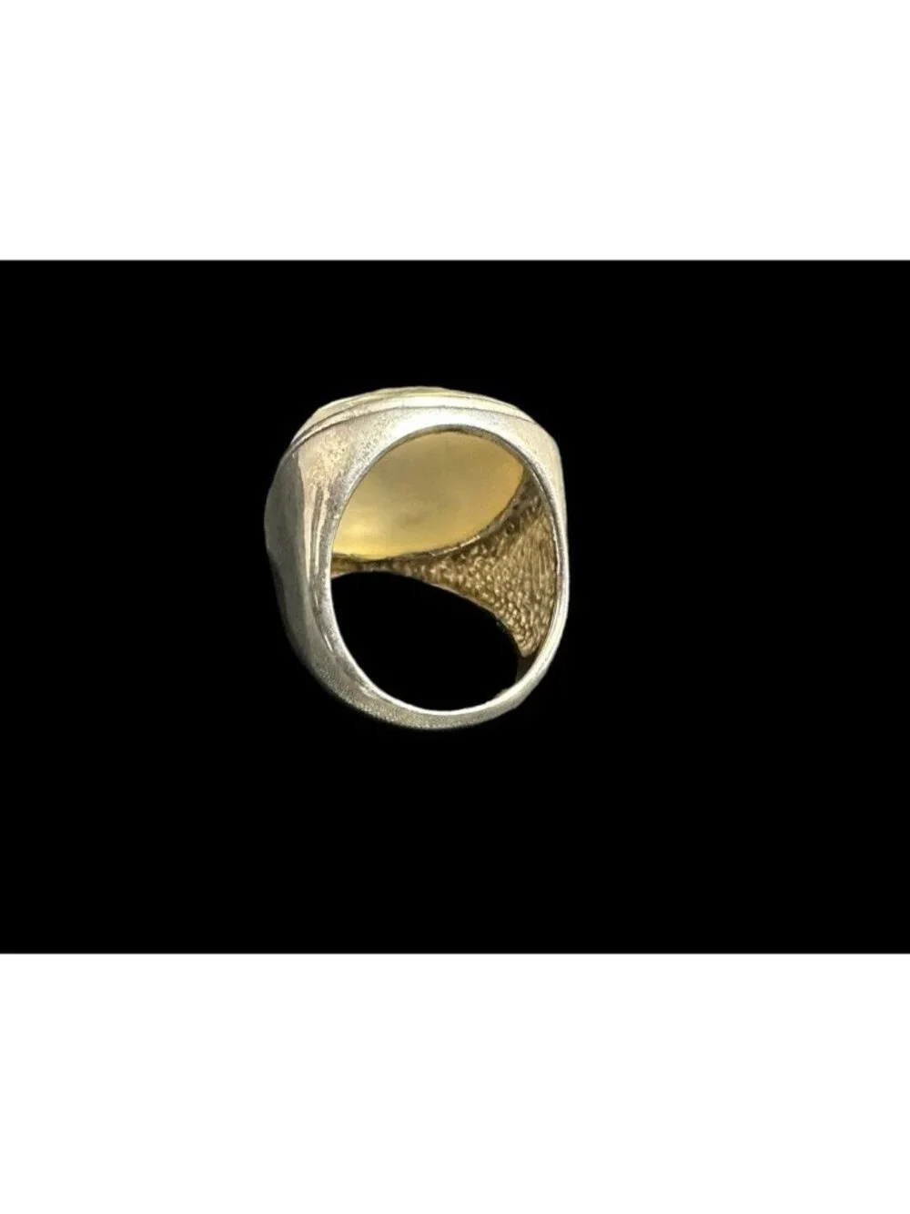 925 FAS Faceted Quartz Mother of Pearl Dome Cocktail Wide Ring Size 8.25